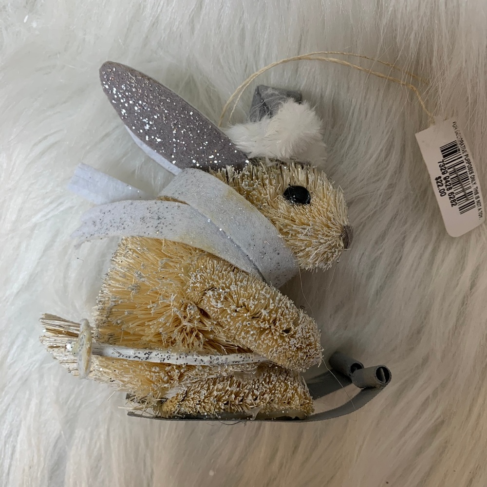 Holiday Lane White Bunny with Party Hat Ornament